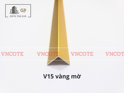 Nẹp nhôm chữ V15 màu vàng mờ