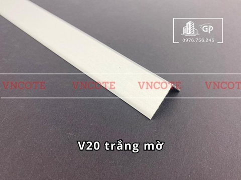 Nẹp nhôm chữ V20 màu trắng mờ