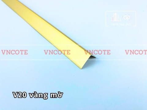 Nẹp nhôm chữ V20 màu vàng mờ