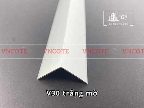 Nẹp nhôm chữ V30 màu trắng mờ