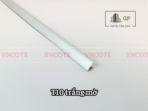 Nẹp nhôm chữ T10 màu trắng mờ