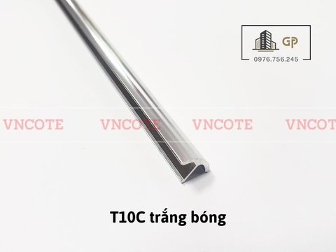 Nẹp nhôm chữ T10 cong màu trắng bóng