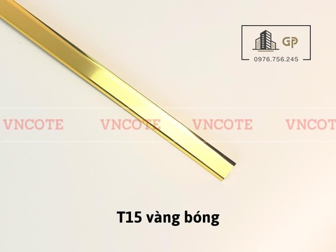 Nẹp nhôm chữ T15 màu vàng bóng