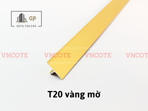 Nẹp nhôm chữ T20 màu vàng mờ
