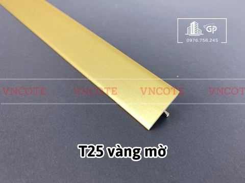 Nẹp nhôm chữ T25 màu vàng mờ