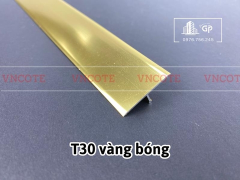 Nẹp nhôm chữ T30 màu vàng bóng