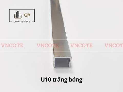 Nẹp nhôm chữ U10 màu trắng bóng