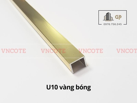 Nẹp nhôm chữ U10 màu vàng bóng