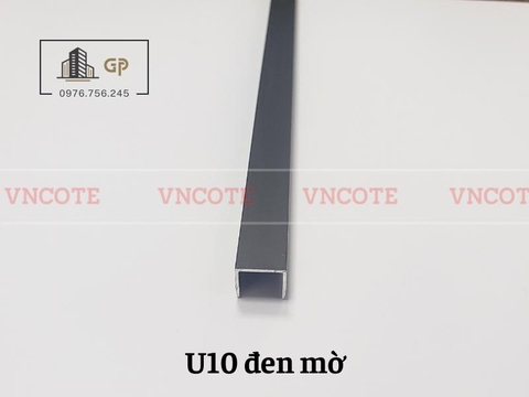 Nẹp nhôm chữ U10 màu đen mờ