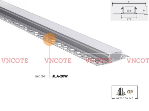 Thanh ray đèn led trần thạch cao 20mm JLA-20W