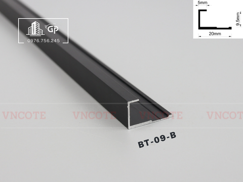 Nẹp nhôm bo đầu tấm ốp tường BT-09-B