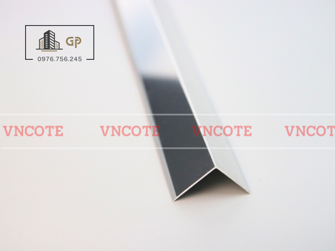 Nẹp nhôm chữ V25 màu trắng bóng