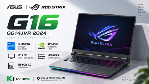 Review đánh giá ASUS ROG Strix G16 G614JVR 2024: Core i9-14900HX RTX 4060, màn hình 2.5K 240Hz có đáng mua?