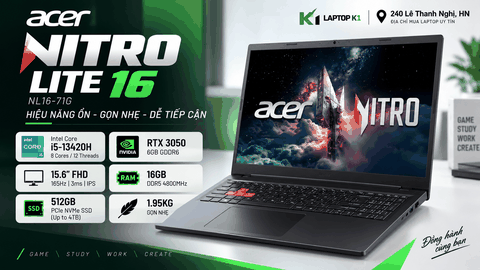 Đánh giá/ Review Acer Gaming Nitro Lite 16 NL16-71G: i5-13420H RTX 3050 có đáng mua?