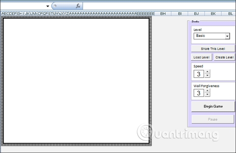 Hướng dẫn chơi Rắn săn mồi trên Excel