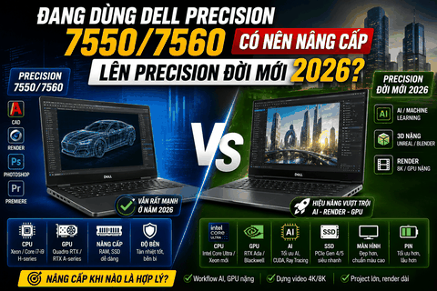 Đang dùng Dell Precision 7550/7560 có nên nâng cấp lên Precision đời mới 2026?
