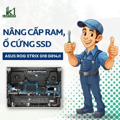Cách tháo máy nâng cấp RAM, ổ cứng SSD laptop Asus ROG Strix G18 G814JI - i7 13650HX RTX 4070 18inch
