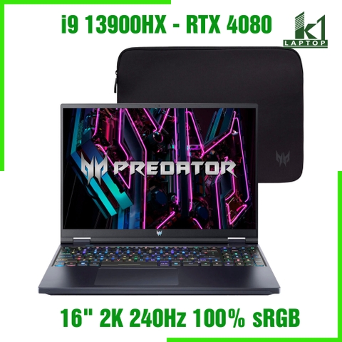 Laptop gaming Acer Predator Helios 16 PH16 - Core i9 13900HX RTX 4080 16 240Hz 100% sRGB