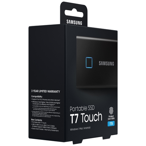 Ổ cứng di động SSD Portable 2TB Samsung T7 Touch - Bảo mật vân tay