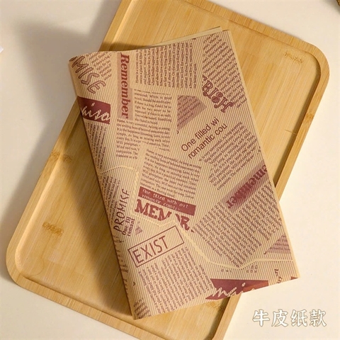 Giấy Gói Bánh Mì sandwich Cấp Thực Phẩm Không Thấm Dầu 28x32cm Tập 100c, T76- Giấy báo nâu