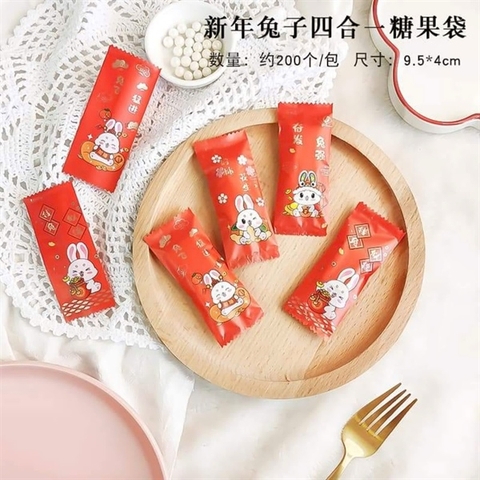 TK117-Túi cookie Thỏ hũ tiền (Tập 200c) -4x9cm