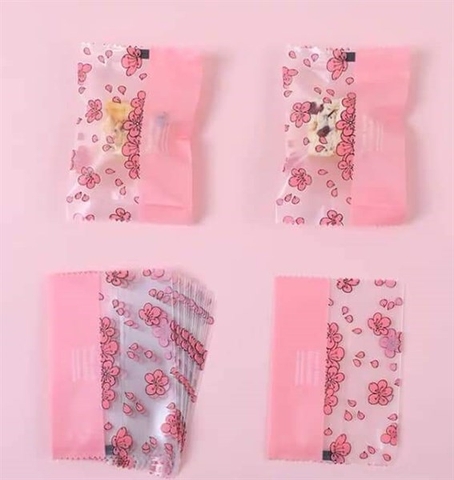 Túi kẹo chữ nhật hồng ngăn đôi 7*10cm
