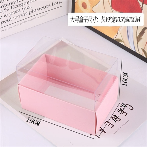Hộp giấy chữ nhật nắp mica size 19x10.5x10cm