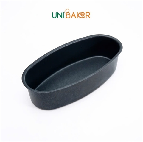 MK08 - Khuôn oval nhôm phủ chống dính Unibaker MK295 đen