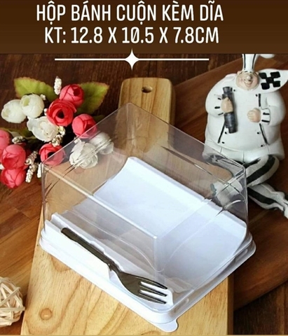 Hộp bông lan cuộn kèm dĩa size to H777 (T800)