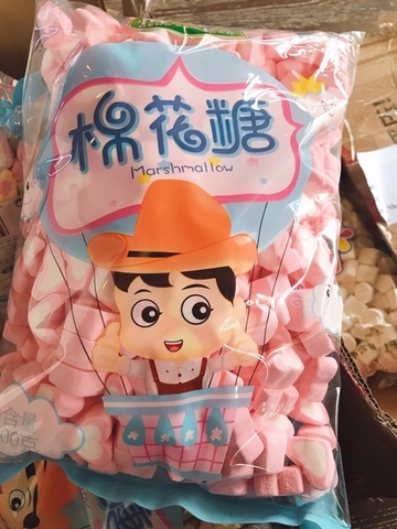 Kẹo Marshmallow màu - Tim hồng trắng