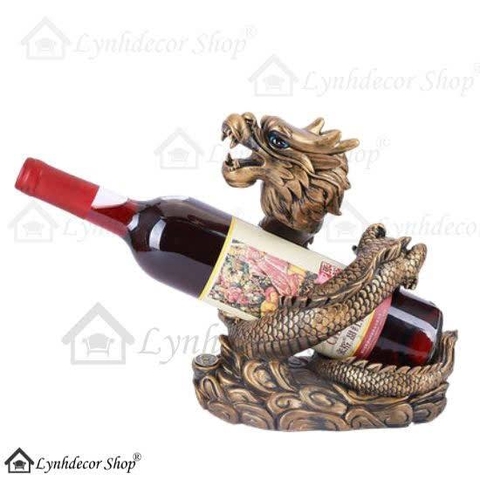 Kệ RƯỢU vang trang trí linh vật RỒNG may mắn, phong thủy tốt cho mọi gia đình