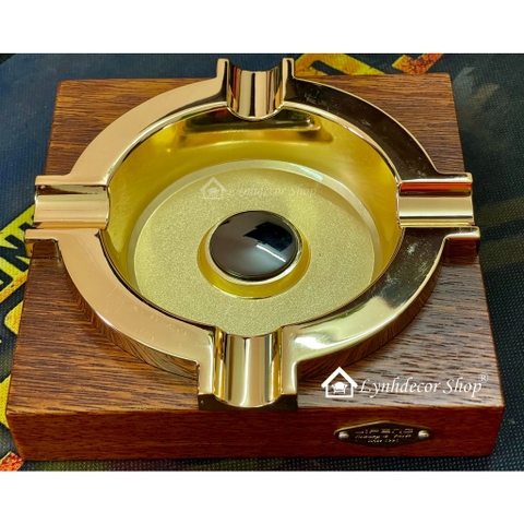 Gạt tàn Xì Gà - Cigar Cao Cấp GT004. Phong cách sang trọng, mầu vàng hoàng gia xa xỉ.