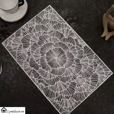 Tấm lót bàn ăn, miếng lót bàn ăn CN7: chữ nhật, tinh tế, sang trọng, đa năng sử dụng, chất liệu PPC cao cấp, dễ vệ sinh.