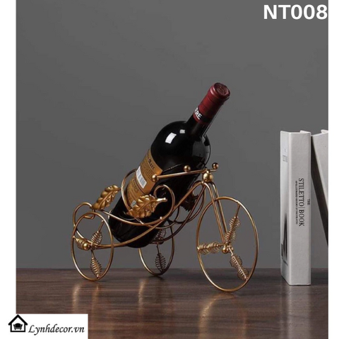Kệ Xe Đạp Để Chai Vang LynhDecor Màu Vàng Đồng NT008