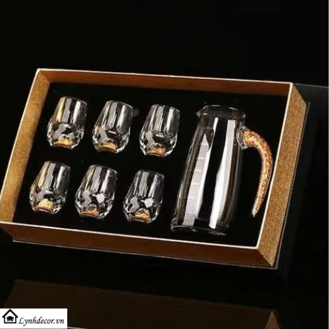 Bộ Ly Rượu Vang Phale Khảm Vàng LynhDecor
