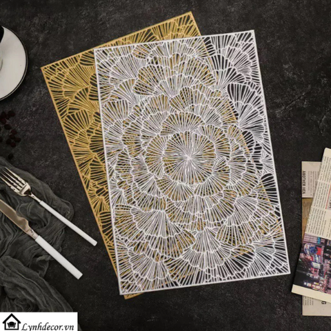 Tấm lót bàn ăn, miếng lót bàn ăn CN8: chữ nhật, tinh tế, sang trọng, đa năng sử dụng, chất liệu PPC cao cấp, dễ vệ sinh.