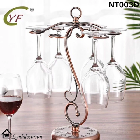 Giá Treo Ly Rượu Vang LynhDecor Màu Đồng Loại 6 Ly NT003Đ