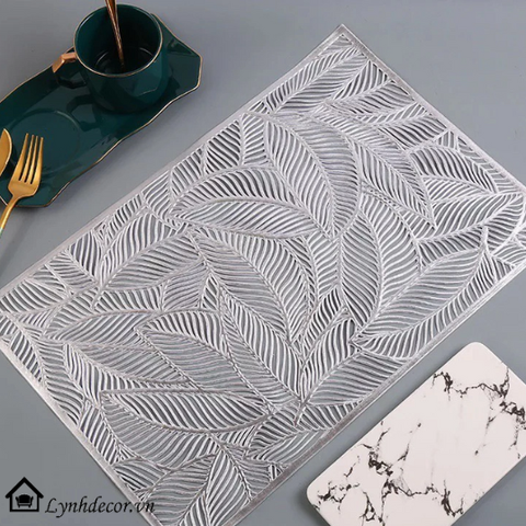 Tấm lót bàn ăn, miếng lót bàn ăn CN05: chữ nhật, tinh tế, sang trọng, đa năng sử dụng, chất liệu PPC cao cấp, dễ vệ sinh