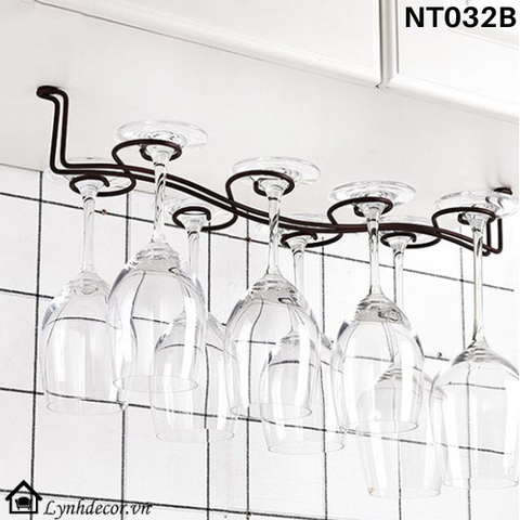 LynhDecor - Giá Treo Ly Rượu Vang Màu Đồng Giả Cổ Loại 8 Ly NT032B