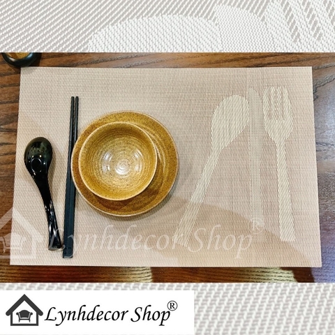 Tấm lót bàn ăn, miếng lót bàn ăn CN4: chữ nhật, tinh tế, sang trọng, đa năng sử dụng, chất liệu PPC cao cấp, dễ vệ sinh.