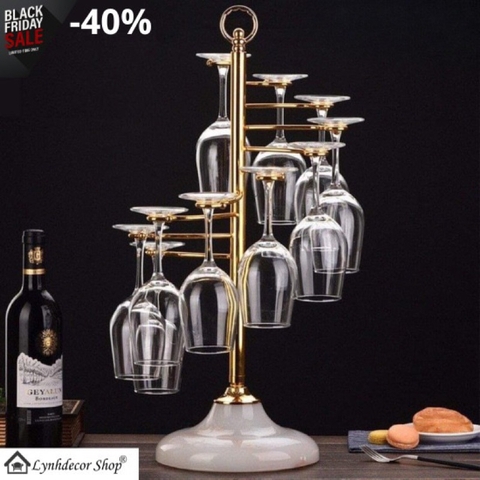 Giá Treo Hình Thang Loại 10 Ly Vang LynhDecor Thân Phale Đế Sứ NT024
