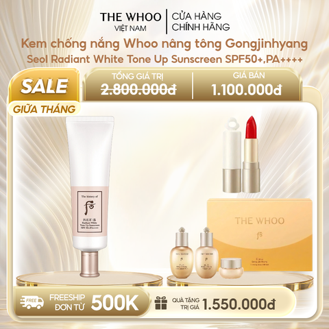Kem chống nắng Whoo nâng tông Gongjinhyang Seol Radiant White Tone Up Sunscreen SPF50+,PA++++