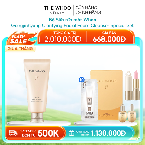 Bộ Sữa rửa mặt Whoo Gongjinhyang Clarifying Facial Foam Cleanser Special Set