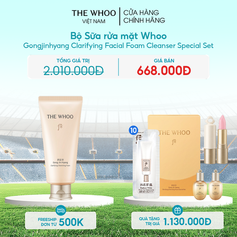 Bộ Sữa rửa mặt Whoo Gongjinhyang Clarifying Facial Foam Cleanser Special Set