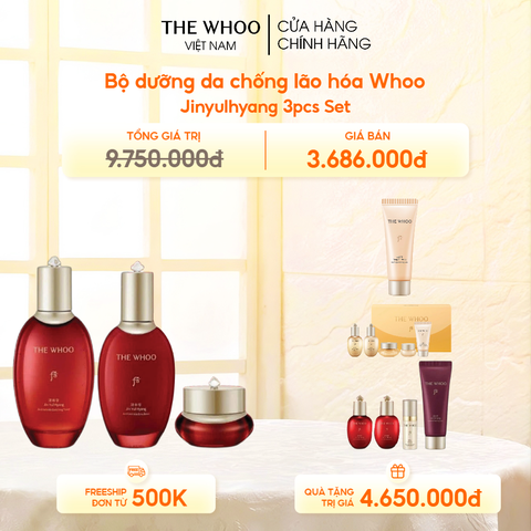 Bộ dưỡng da chống lão hóa Whoo Jinyulhyang 3pcs