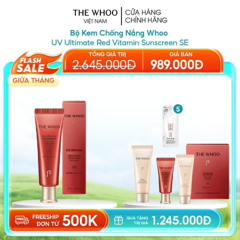 Bộ Kem Chống Nắng Whoo Đỏ UV Ultimate Red Vitamin Sunscreen SE