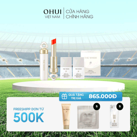 Bộ Son Dưỡng Môi Đông Y Whoo Mi Glow Lip Balm Set Peony Coral