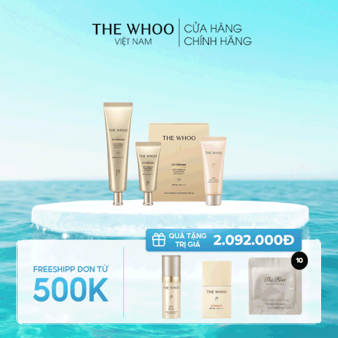 Bộ Kem chống nắng Whoo Vàng Anti Wrinkle Sunscreen Set Y25