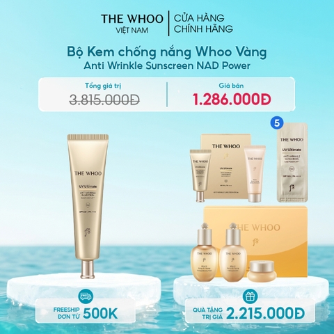 Bộ Kem chống nắng Whoo Vàng Anti Wrinkle Sunscreen Set Y25
