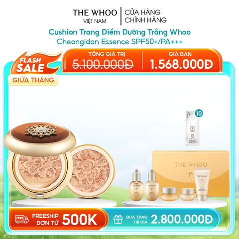 Cushion Trang Điểm Dưỡng Trắng Whoo Cheongidan Essence SPF50+/PA+++